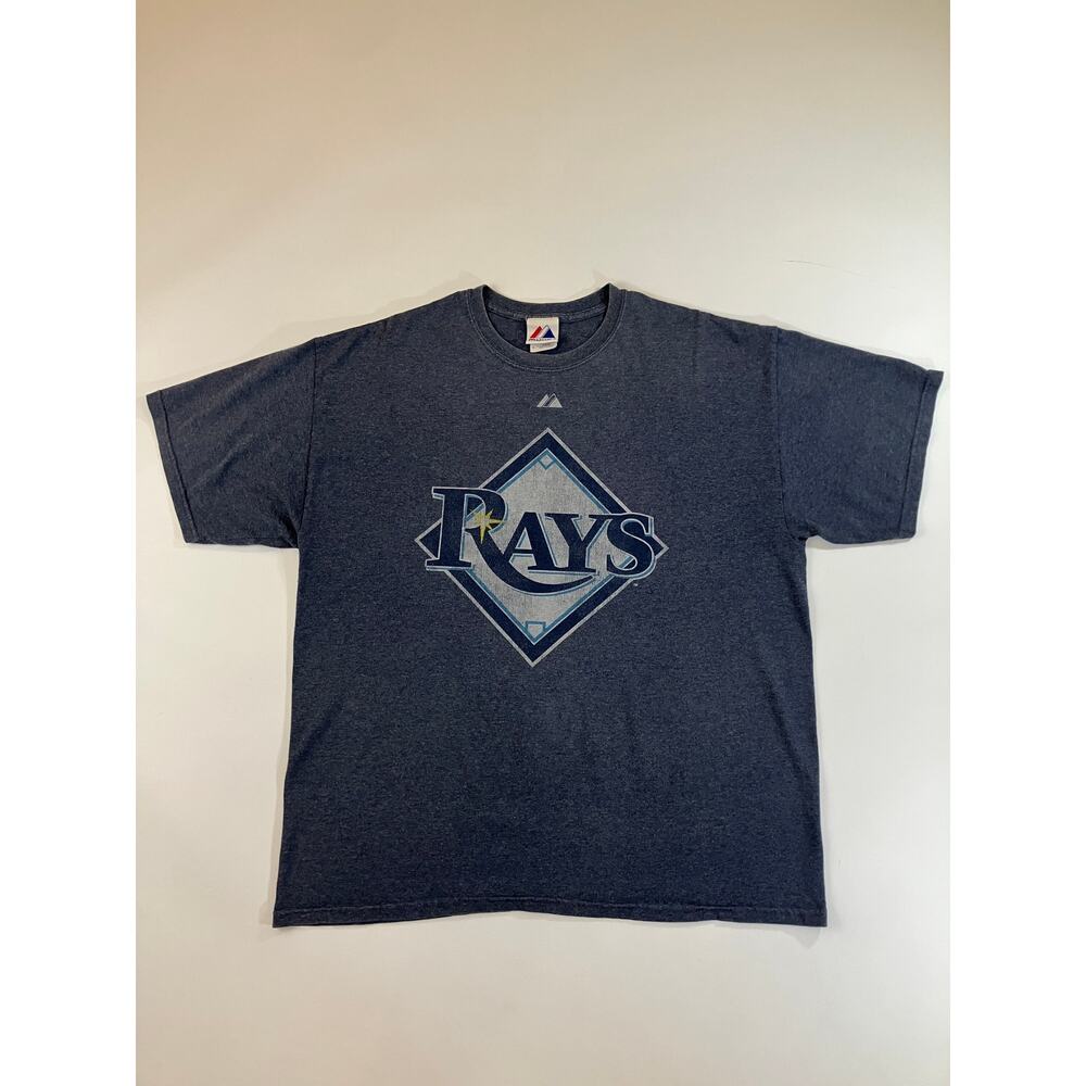 Majestic Tampa Bay Rays Evan Longoria #3 T Shirt XL Navy MLB Baseball